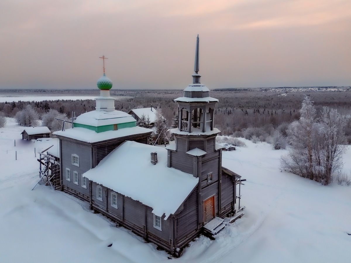 фасады. Церковь Николая Чудотворца, Сырья (Онежский район, Архангельская область)