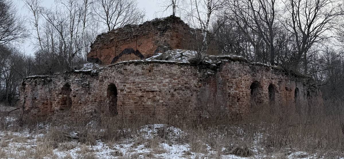 Вид с северо-востока, фасады. Церковь Михаила Архангела, Жежельна (Ясногорский район, Тульская область)