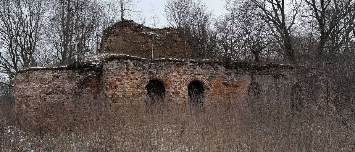 Вид с севера, фасады. Церковь Михаила Архангела, Жежельна (Ясногорский район, Тульская область)