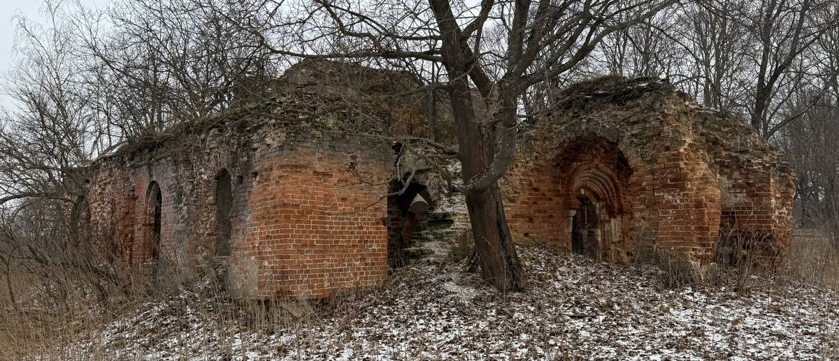 Вид с северо-запада, фасады. Церковь Михаила Архангела, Жежельна (Ясногорский район, Тульская область)