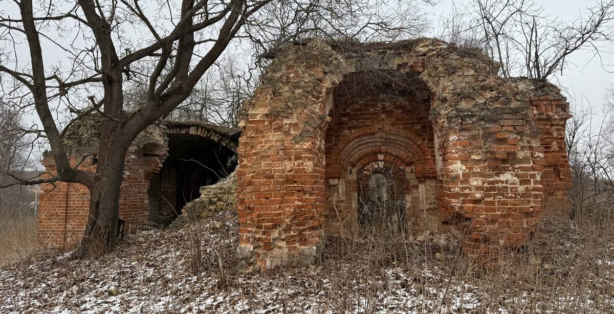 Вид с запада, фасады. Церковь Михаила Архангела, Жежельна (Ясногорский район, Тульская область)