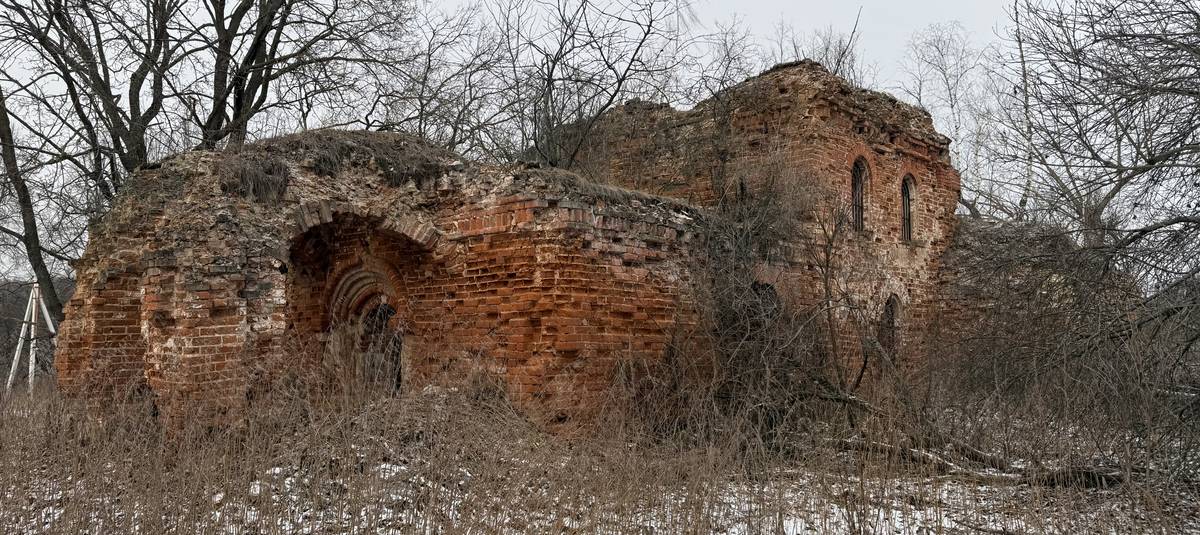 Вид с юго-запада, фасады. Церковь Михаила Архангела, Жежельна (Ясногорский район, Тульская область)