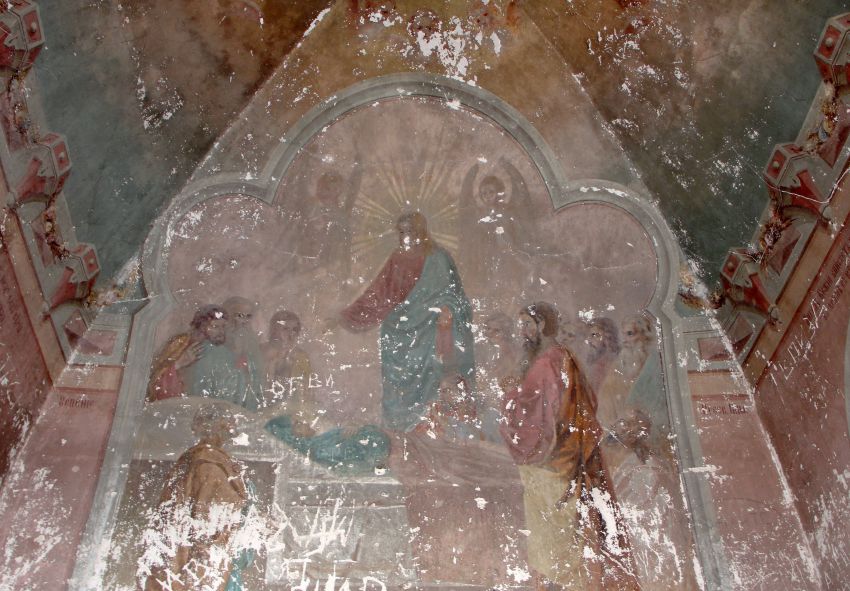 Церковь Успения Пресвятой Богородицы, Нестино (Сунский район, Кировская область). интерьер и убранство, Роспись в колокольне