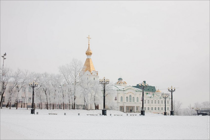 Хабаровск. Церковь Иннокентия, митрополита Московского при Хабаровской духовной семинарии. фасады