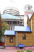 Церковь Благовещения Пресвятой Богородицы при кафедральном соборе, Притвор церкви на фоне воссоздаваемого собора Спаса Всемилостивого<br>, Пенза, Пенза, город, Пензенская область