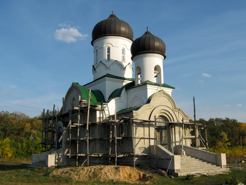 Церковь Митрофана Воронежского, Дзержинский (Каширский район, Воронежская область). общий вид в ландшафте