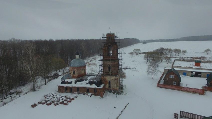 Церковь Рождества Христова, Апраксино (Коломенский городской округ, Московская область). общий вид в ландшафте