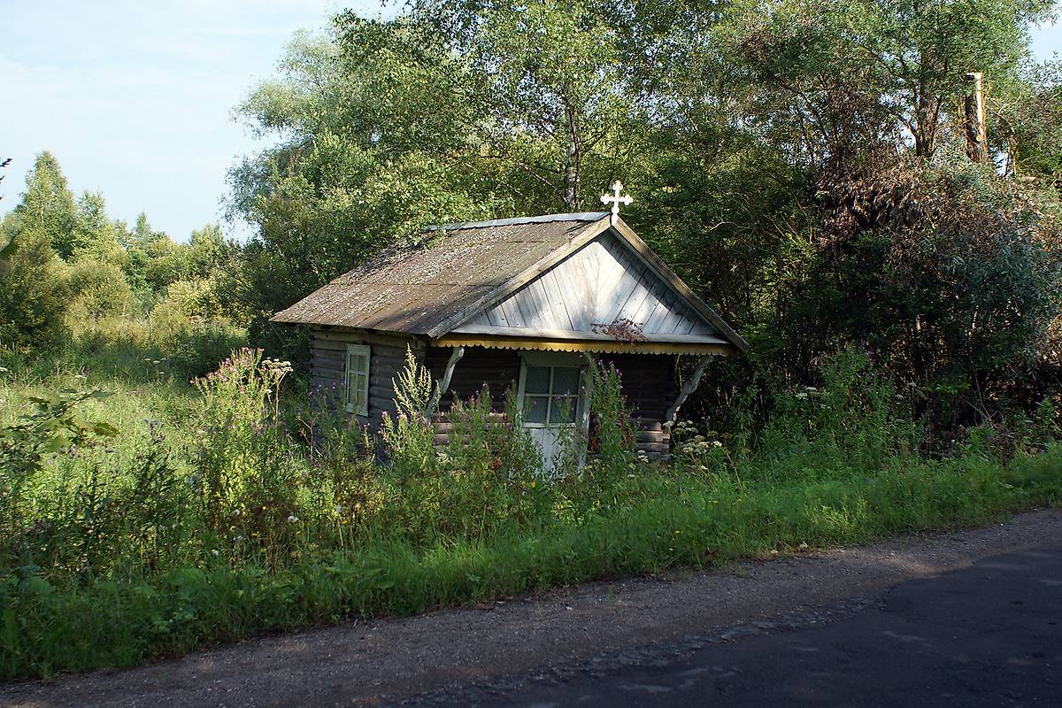 общий вид в ландшафте. Неизвестная часовня, Александрово (Дедовичский район, Псковская область)