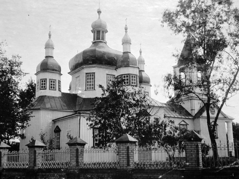 Церковь Воскресения Христова, Лебедин (Сумской район, Украина, Сумская область). архивная фотография, Лебедин Воскресенська церква, загальній вигляд, фото С. Таранушенка, 1913 р.
