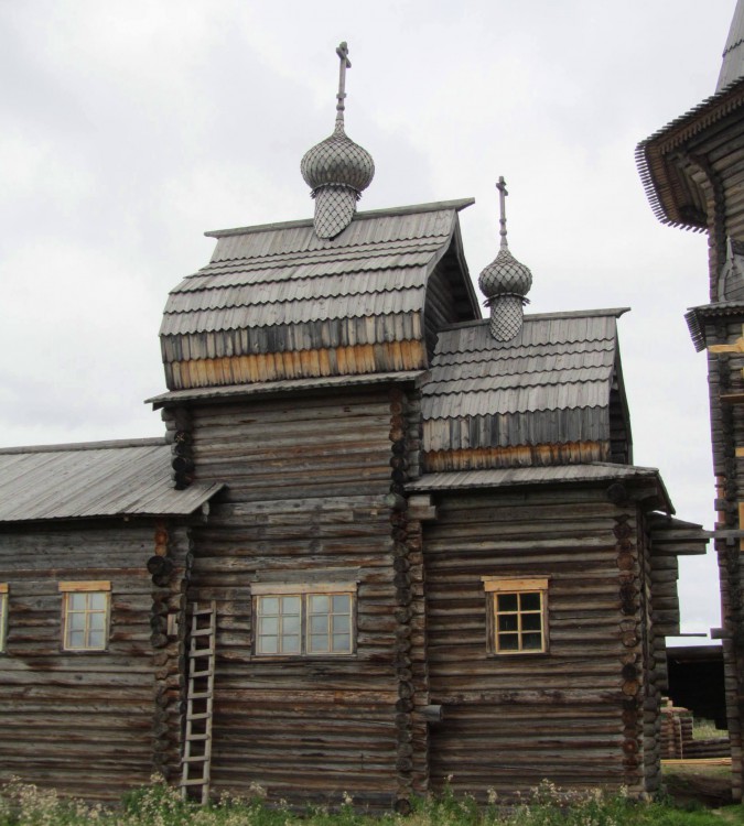 Церковь Обретения главы Иоанна Предтечи, Филипповская (Почозеро) (Плесецкий район, Архангельская область). фасады, фрагмент южного фасада