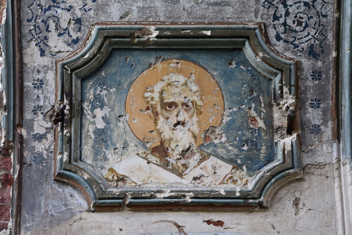 Церковь Казанской иконы Божией Матери, Мерлинка (Лунинский район, Пензенская область). интерьер и убранство, Фрагмент храмовой живописи - Афанасий Великий