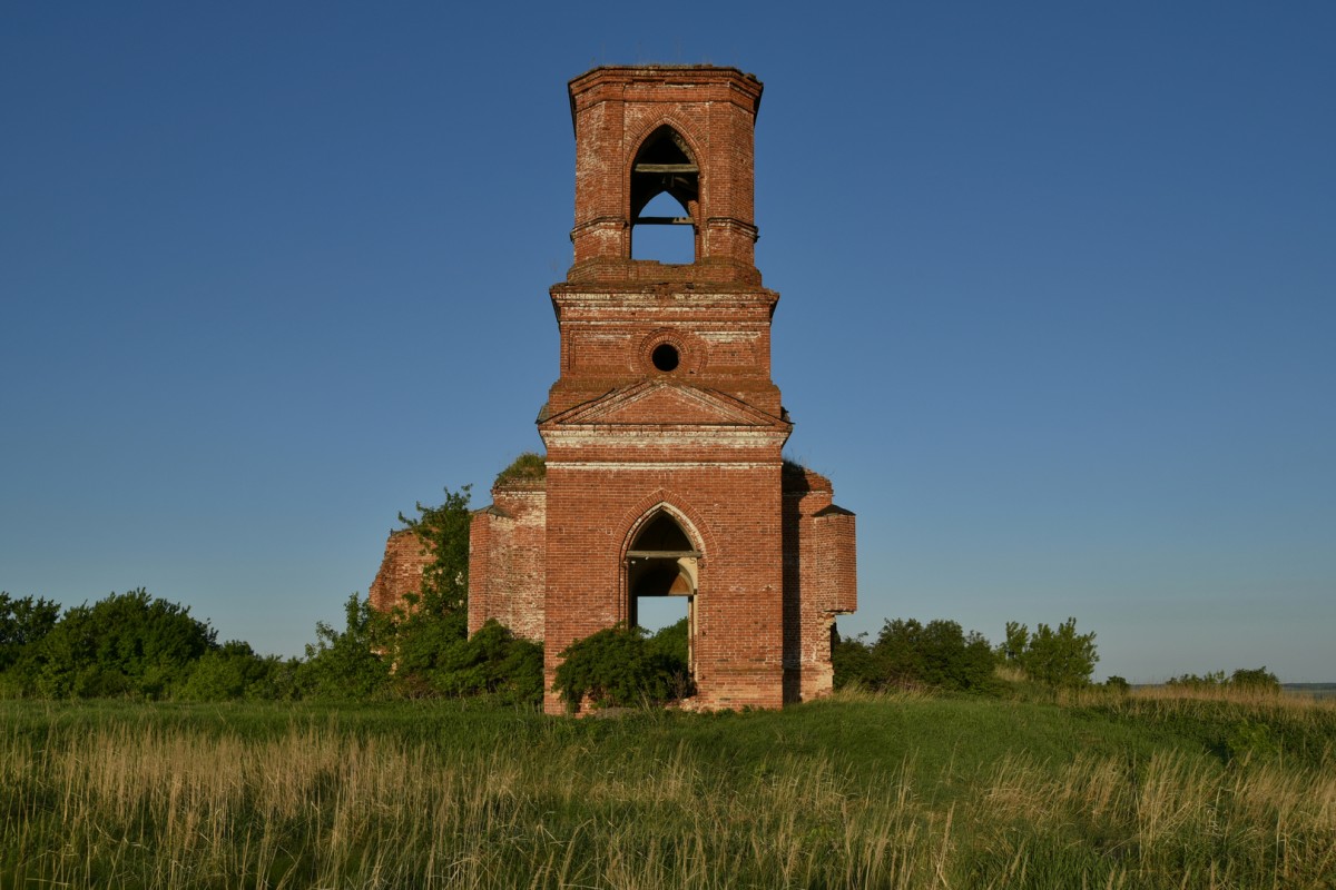 Церковь Казанской иконы Божией Матери, Мерлинка (Лунинский район, Пензенская область). фасады, Общий вид с запада