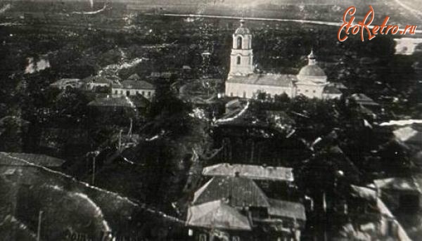 Архангельская церковь. 1914 г., архивная фотография. Церковь Михаила Архангела, Мокшан (Мокшанский район, Пензенская область)
