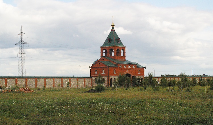 Михайлов. Михайловский Покровский женский монастырь. Церковь Иоанна Богослова. общий вид в ландшафте