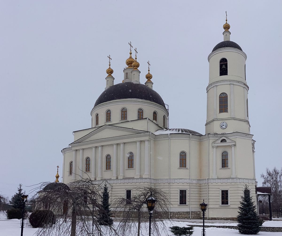 Вид с севера, фасады. Михайловский Покровский женский монастырь. Собор Покрова Пресвятой Богородицы, Михайлов (Михайловский район, Рязанская область)
