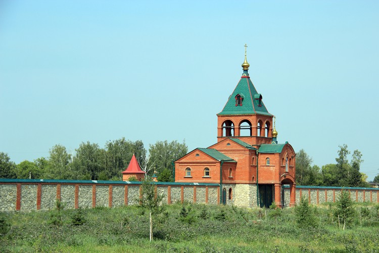 Михайлов. Михайловский Покровский женский монастырь. Церковь Иоанна Богослова. общий вид в ландшафте