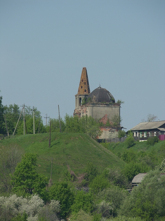 Церковь Покрова Пресвятой Богородицы, Елатьма (Касимовский район и г. Касимов, Рязанская область). общий вид в ландшафте, Вид с Оки