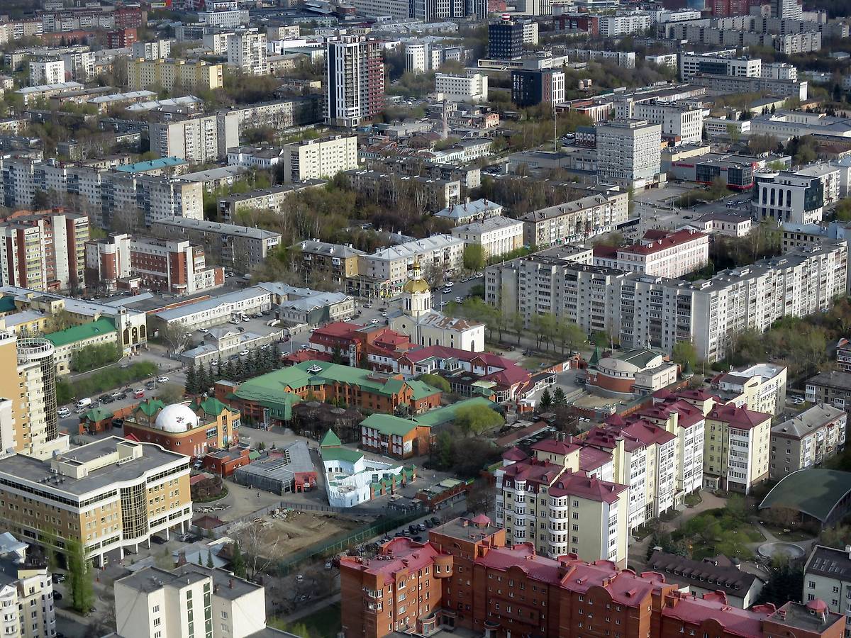 общий вид в ландшафте. Крестовоздвиженский монастырь. Церковь Воздвижения Креста Господня, Екатеринбург (Екатеринбург, город, Свердловская область)