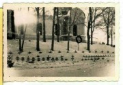 Церковь Успения Пресвятой Богородицы, Фрагмент бокового фасада. Фото 1942 г. с аукциона e-bay.de<br>, Домаши, Валдайский район, Новгородская область