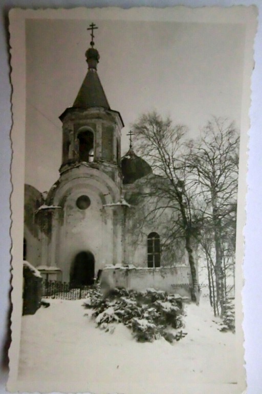 Церковь Успения Пресвятой Богородицы, Домаши (Валдайский район, Новгородская область). архивная фотография, Западный фасад. Фото 1941 г. с аукциона e-bay.de