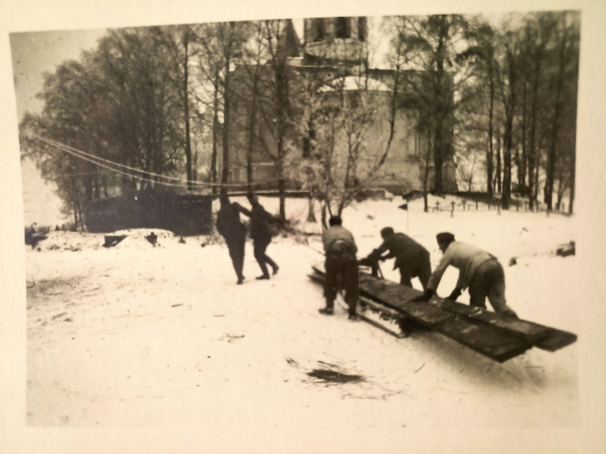 Церковь Успения Пресвятой Богородицы, Домаши (Валдайский район, Новгородская область). архивная фотография, Вид на абсиду. Фото 1941 г. с аукциона e-bay.de