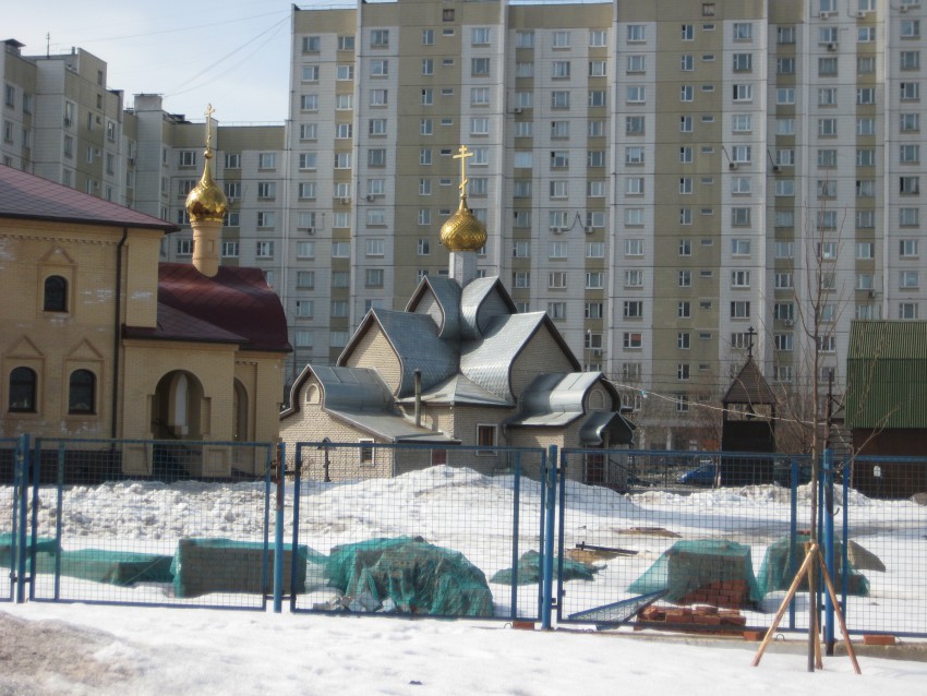 Церковь Троицы Живоначальной в Братееве, Братеево (Южный административный округ (ЮАО), г. Москва). общий вид в ландшафте