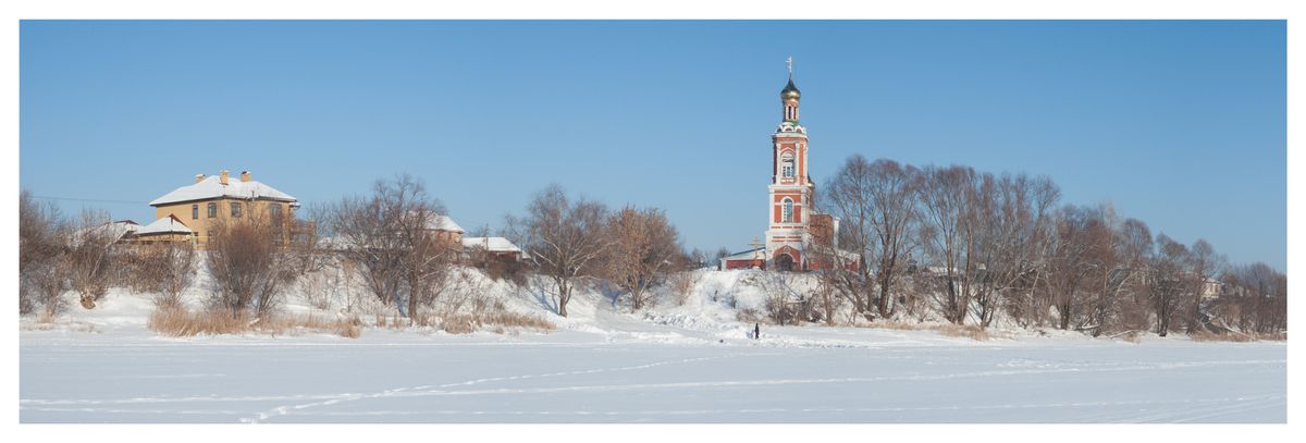 Попытка повторить ракурс старинного снимка, общий вид в ландшафте. Церковь Николая Чудотворца в Красной Горке, Кировский район (Казань, город, Республика Татарстан)