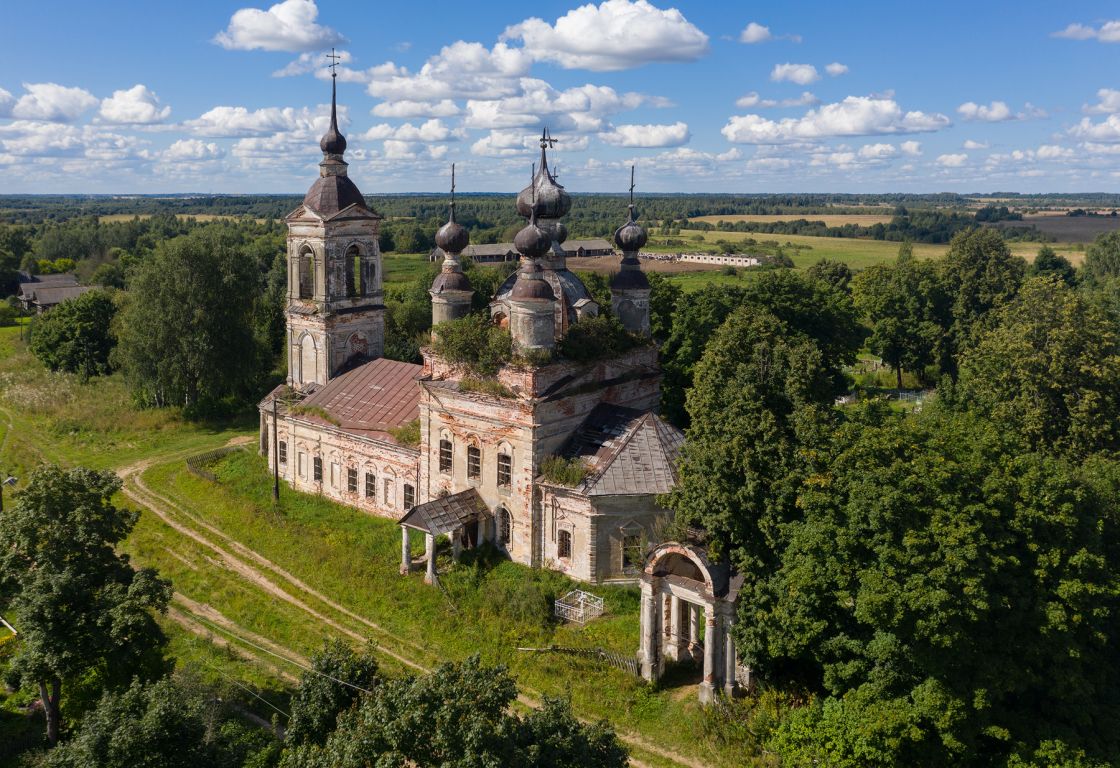 Церковь Тихвинской иконы Божией Матери, Синёво-Дуброво (Сонковский район, Тверская область). общий вид в ландшафте