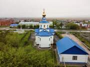 Церковь Покрова Пресвятой Богородицы, Вид с востока, справа воскресная школа <br>, Татарск, Татарский район, Новосибирская область