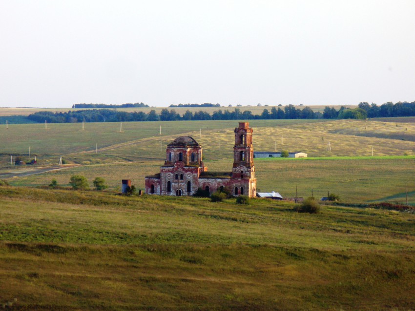 Верхние Девлизери. Церковь Троицы Живоначальной. общий вид в ландшафте