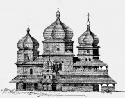 Церковь Георгия Победоносца, рис. с сайтаhttp://www.myslenedrevo.com.ua/ru/Sci/Heritage/Pavlucki/Images.html<br>, Дрогобыч, Дрогобычский район, Украина, Львовская область