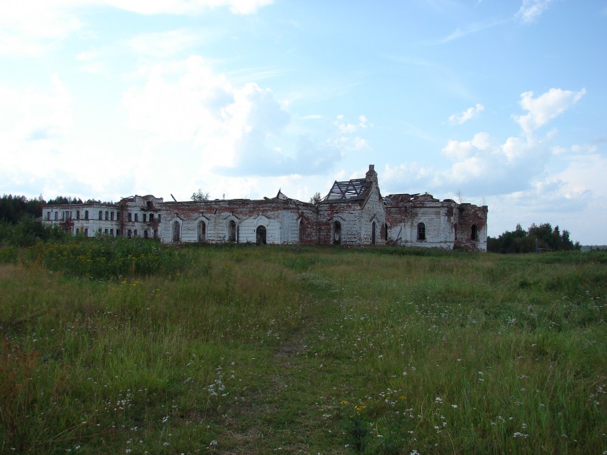 Кожпосёлок, урочище. Кожеозерский Богоявленский монастырь. Церковь Спаса Преображения. общий вид в ландшафте, Кожозерский монастырь