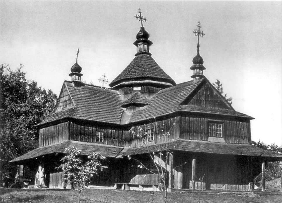 Церковь Благовещения Пресвятой Богородицы, Коломыя (Коломыйский район, Украина, Ивано-Франковская область). архивная фотография, Из книги Юрченко П.Г. «Деревянная архитектура Украины». – К.: 1970 г.