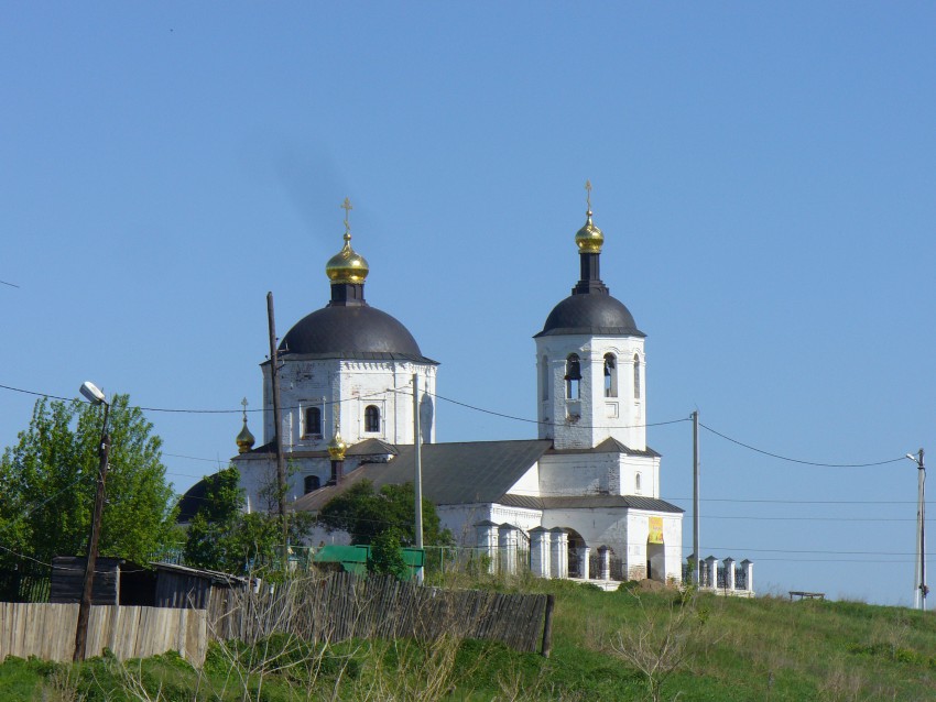Егорьево. Церковь Богоявления Господня. общий вид в ландшафте