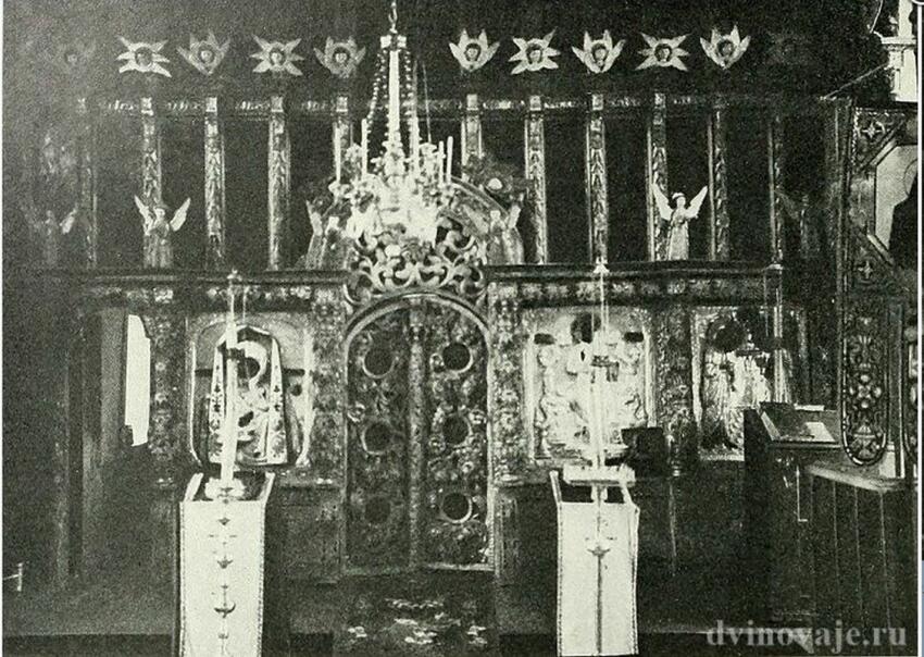 Церковь Петра и Павла, Шастки (Виноградовский район, Архангельская область). архивная фотография, Иконостас (фото И.Граборя) с сайта http://dvinovaje.ru/publ/istorija_sel/istorija_shastozerskoj_volosti/2-1-0-43