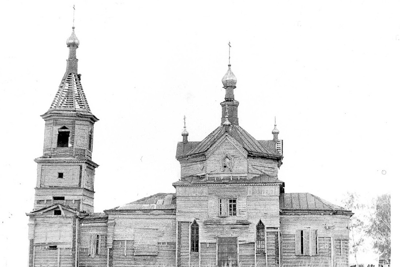 Церковь Гурия, Германа и Варсонофия, Казанских Чудотворцев, Люткино (Пестречинский район, Республика Татарстан). архивная фотография, Из архива местных жителей 