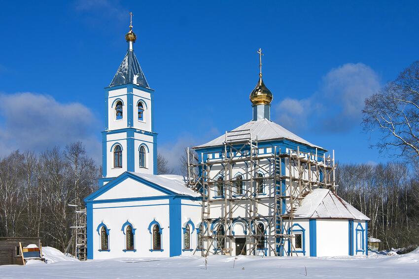 Щербинино. Церковь Рождества Пресвятой Богородицы. фасады, вид с юго-востока