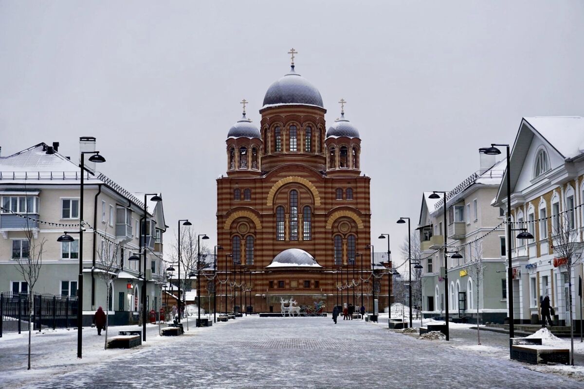 Церковь Вознесения Господня, Электросталь (Электростальский городской округ, Московская область). общий вид в ландшафте