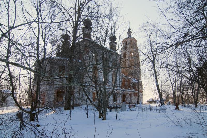 Николо-Раменье. Церковь Николая Чудотворца. общий вид в ландшафте