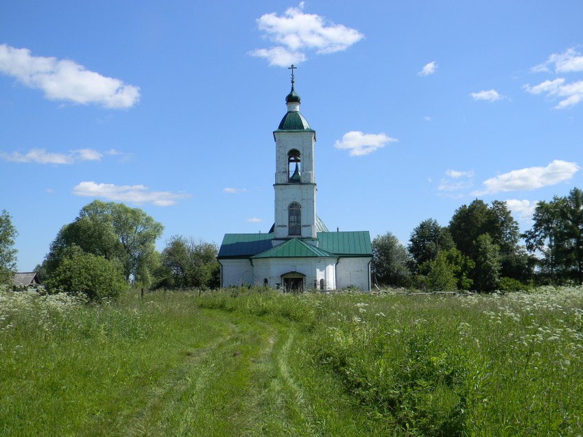 Церковь Космы и Дамиана, Щаднево (Ильинский район, Ивановская область). общий вид в ландшафте
