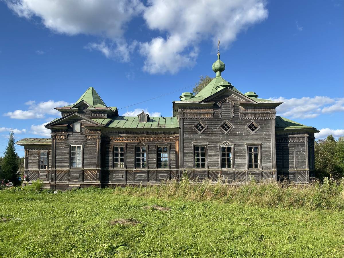 Южный фасад, фасады. Церковь Николая Чудотворца, Юхнево (Вельский район, Архангельская область)