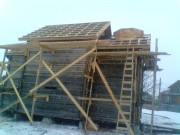 Церковь Сретения Господня (новая), закончена черновая крыша<br>, Кузомень, Терский район, Мурманская область