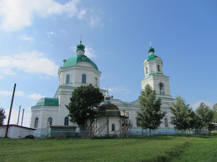 Иваньково-Ленино. Церковь Троицы Живоначальной. общий вид в ландшафте