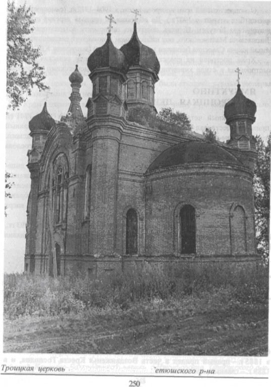 Церковь Троицы Живоначальной, Удельное Нечасово (Тетюшский район, Республика Татарстан). архивная фотография, Церковь в 70-80-е годы. Из книги под общей редакцией Е. В. Липакова 