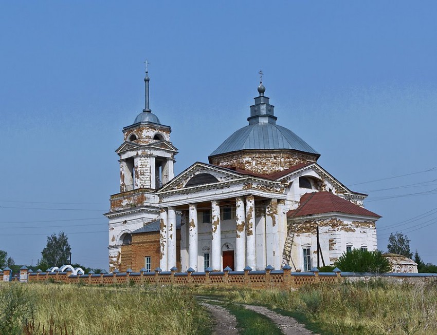 Анастасово. Церковь Николая Чудотворца. общий вид в ландшафте