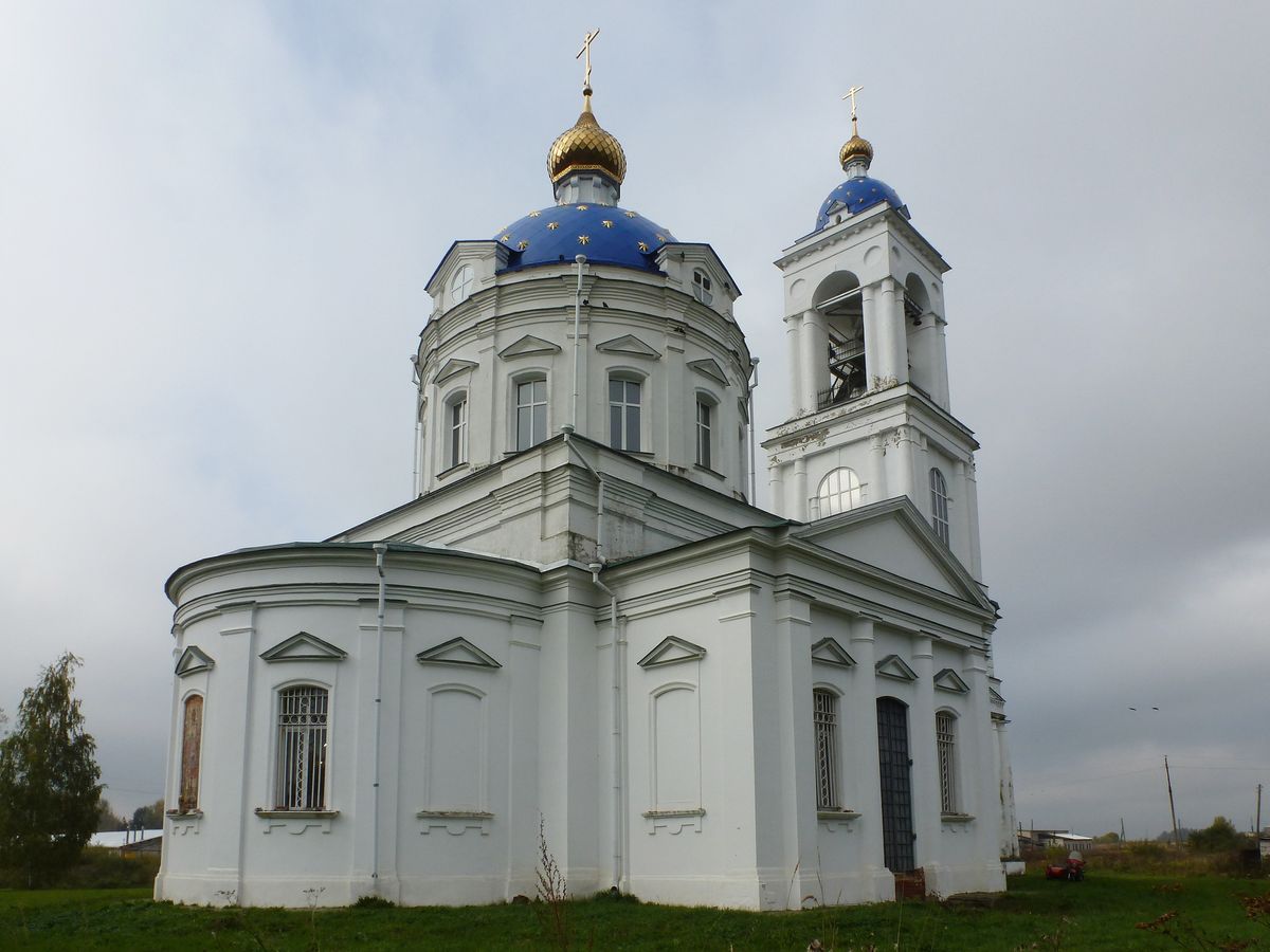 Церковь Михаила Архангела, Бородино (Гаврилово-Посадский район, Ивановская область). общий вид в ландшафте