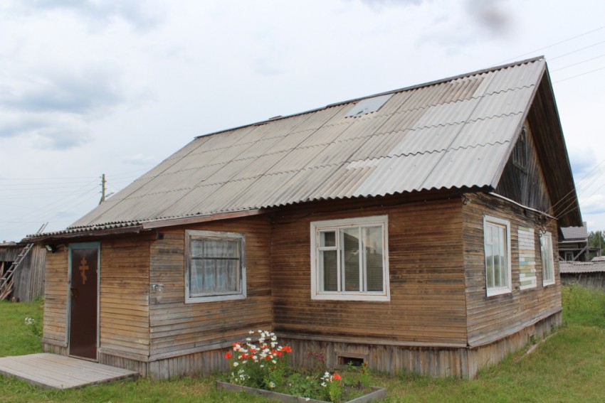 Молитвенный дом Николая Чудотворца, Веркола (Пинежский район, Архангельская область). общий вид в ландшафте, Вид с юго-запада
