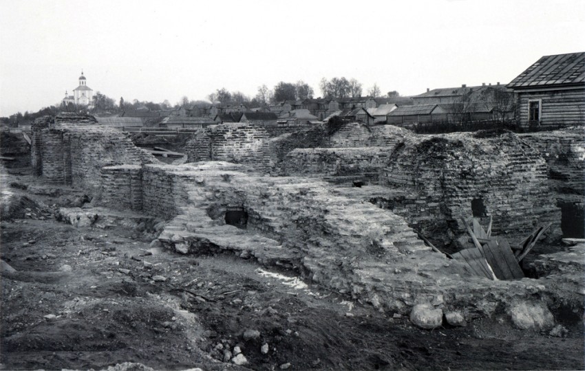 Церковь Бориса и Глеба, Смоленск (Смоленск, город, Смоленская область). архивная фотография, Руины Борисоглебского собора на Смядыни. Фото 1909 года.