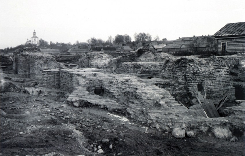 Смоленск. Церковь Бориса и Глеба. архивная фотография, Руины Борисоглебского собора на Смядыни. Фото 1909 года.