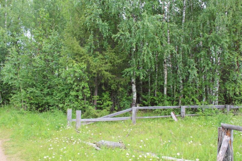 Артемиев Веркольский монастырь. Церковь Иверской иконы Божией Матери, Веркола (Новый Путь) (Пинежский район, Архангельская область). художественные фотографии, От надвратного Иверского храма остался лишь холм из кирпича и железных стягов